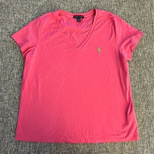 Ralph Lauren Pink V-neck T-Shirt